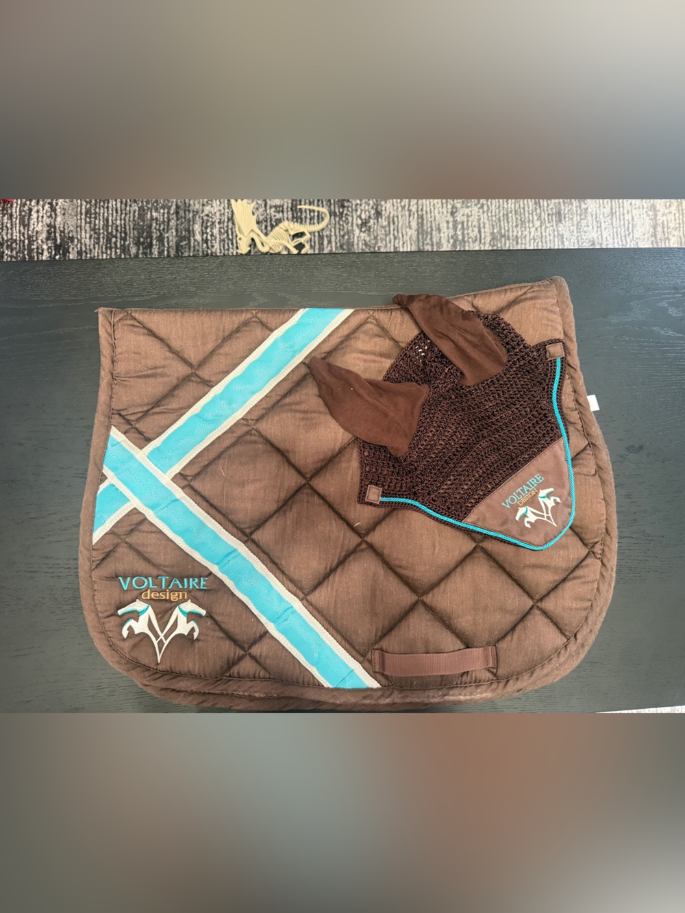 Voltaire Saddle Pad and Ear Bonnet Set.